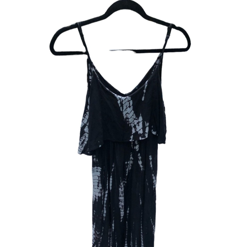 Mossimo Supply Co size large black tie dye sun dress Maxi V-neck